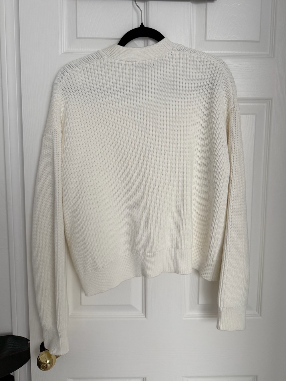 NWOT Quince Cotton Fisherman Boxy Cropped Cardigan - Ivory - Picture 9 of 11